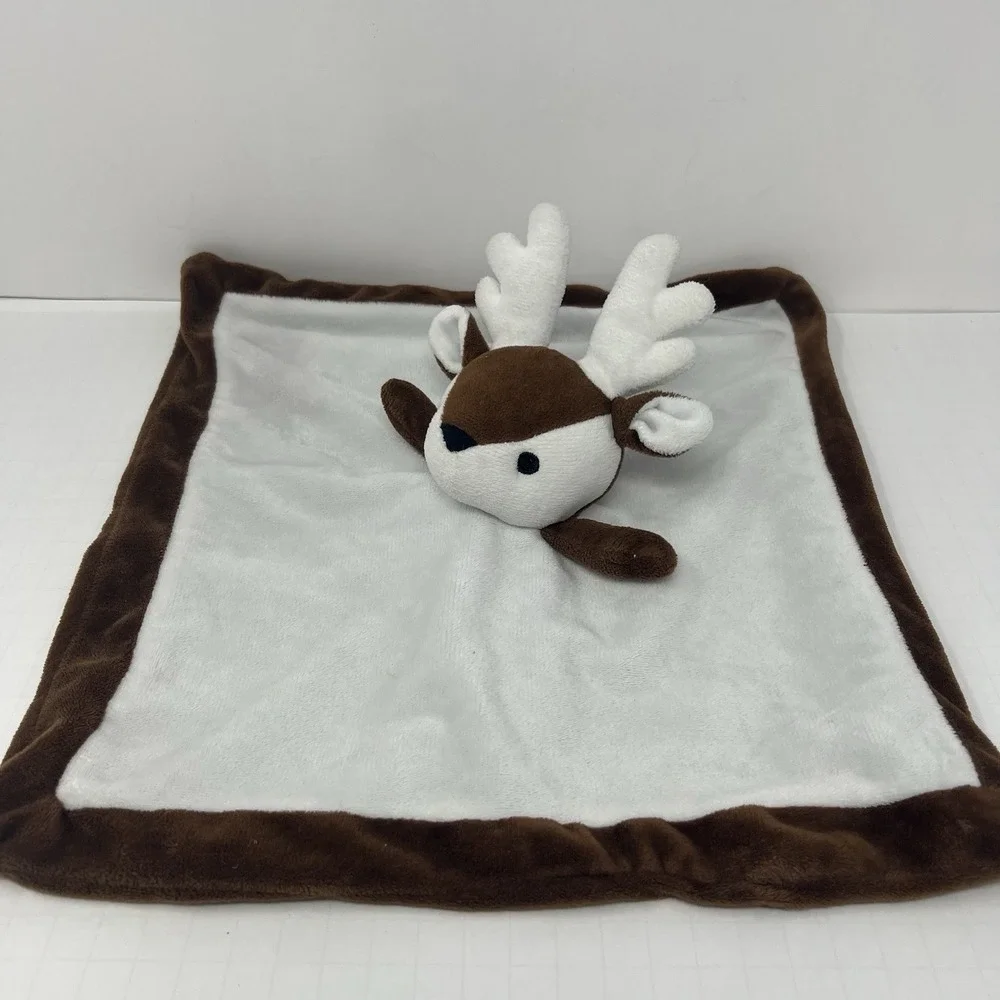Reindeer Lovey Security lovies Brown White Plush Baby Comfort Toy 12x13